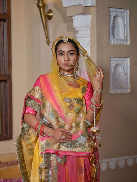 Kesar-Gulab Banarasi Royal Poshak