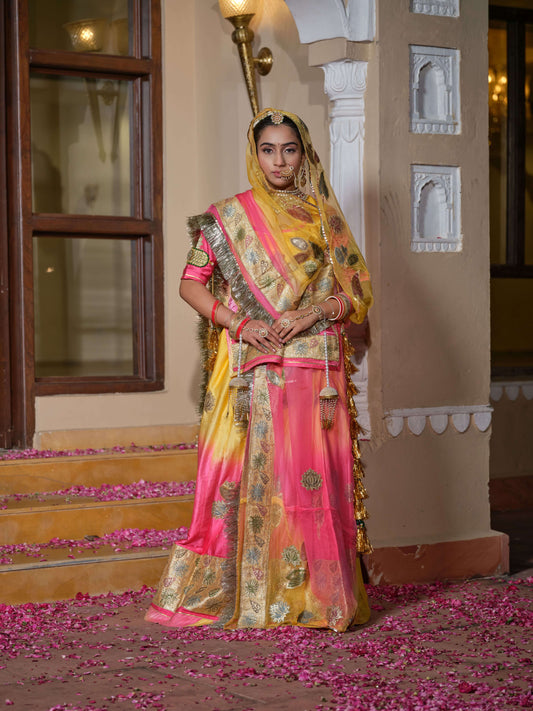 Kesar-Gulab Banarasi Royal Poshak