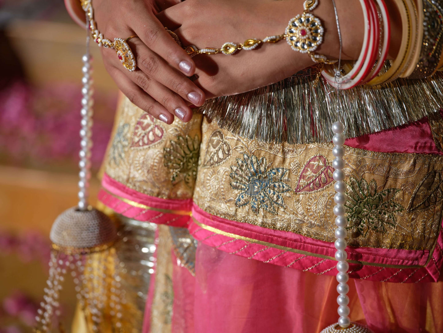 Kesar-Gulab Banarasi Royal Poshak