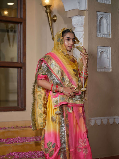 Kesar-Gulab Banarasi Royal Poshak