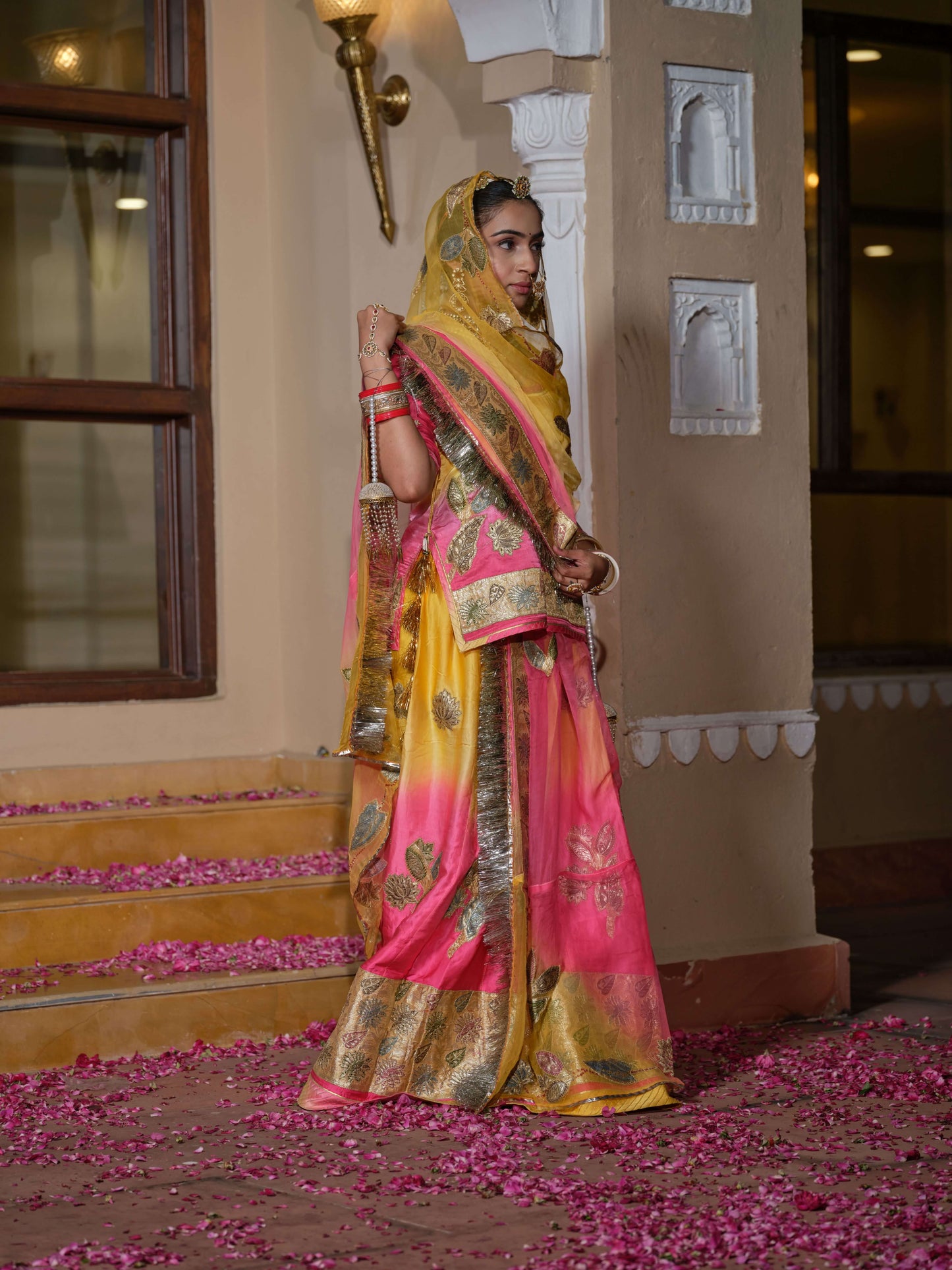 Kesar-Gulab Banarasi Royal Poshak